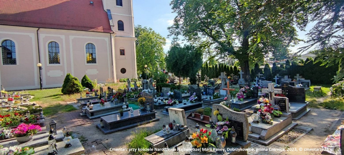 Cmentarz przy kościele Narodzenia Najświętszej Marii Panny, Dobrzykowice, gmina Czernica